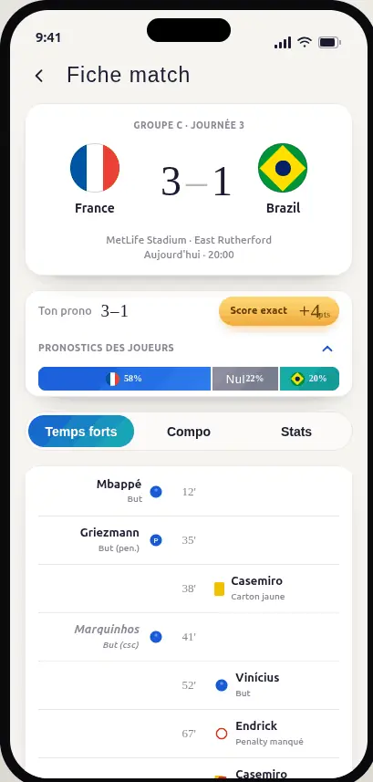 Temps forts d'un match